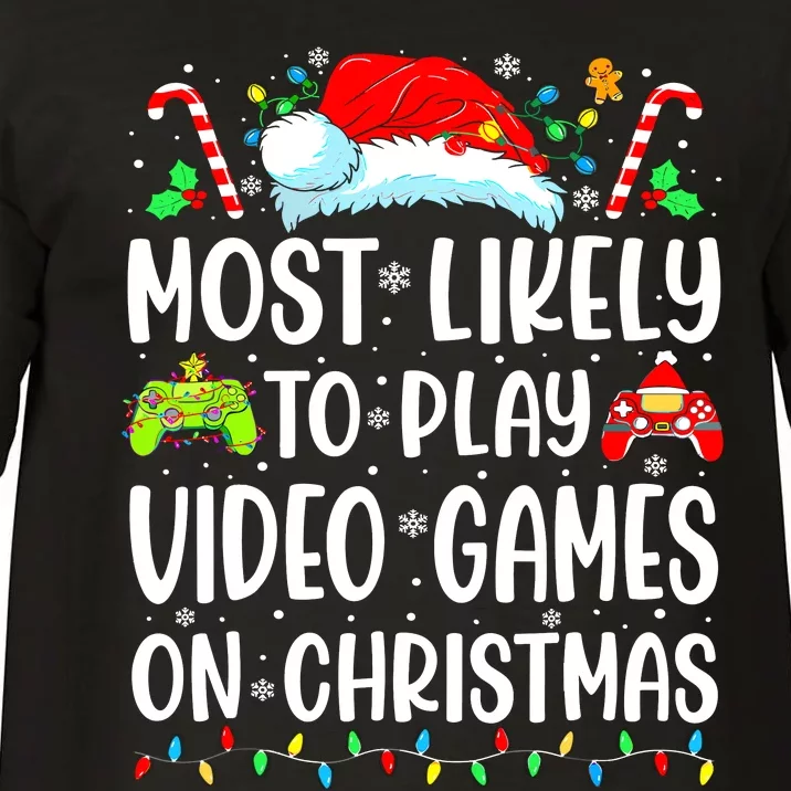 Funny Gamer Most Likely To Play Video Games On Christmas Comfort Colors T-Shirt