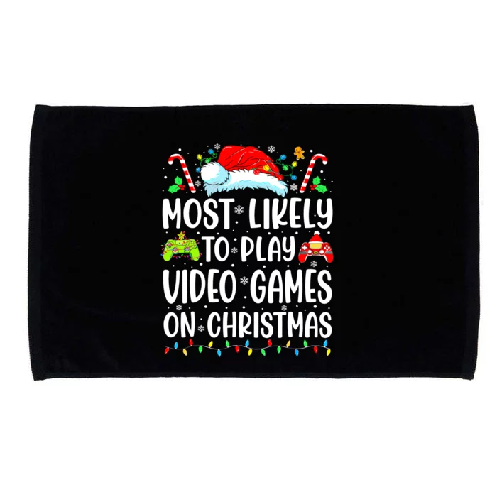 Funny Gamer Most Likely To Play Video Games On Christmas Microfiber Hand Towel