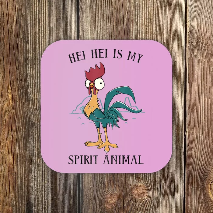 Funy Gift Moana Hei Hei Is My Spirit Animal Portrait Coaster