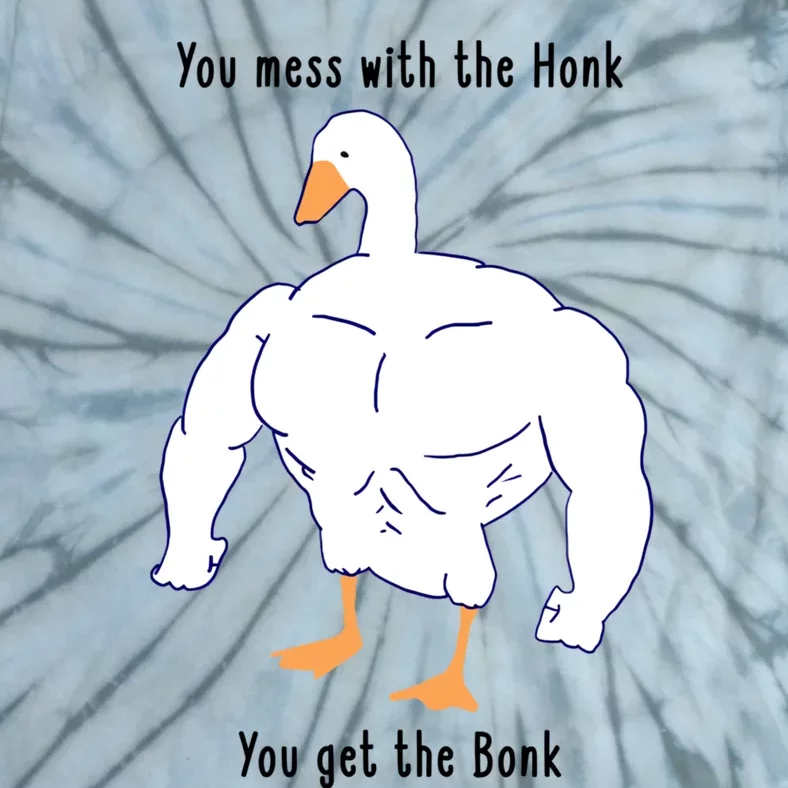 Funny Goose Mess With The Honk You Get The Bonk Goose Meme Tie-Dye T-Shirt