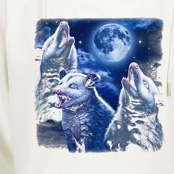 Funny Graphic Moons Opossum Starry Night & Opossums Possum Animals Womens Funnel Neck Pullover Hood