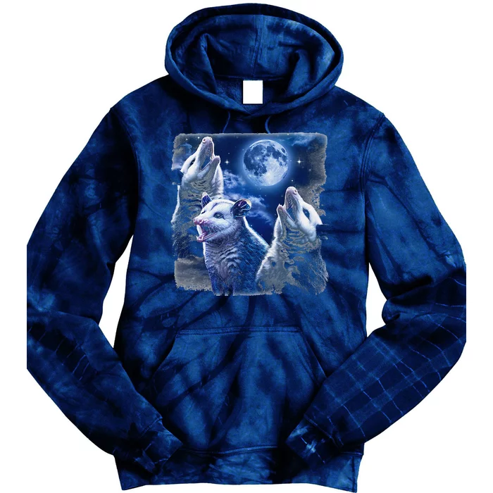 Funny Graphic Moons Opossum Starry Night & Opossums Possum Animals Tie Dye Hoodie