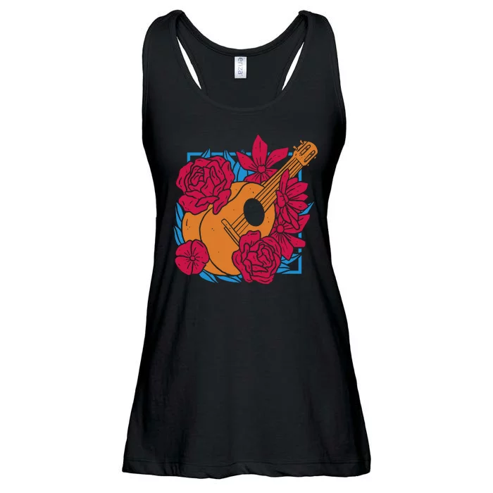 Floral Guitar Music Ladies Essential Flowy Tank