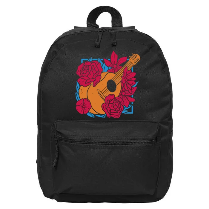 Floral Guitar Music 16 in Basic Backpack