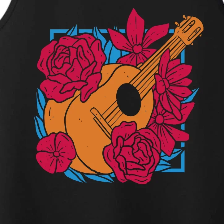 Floral Guitar Music Performance Tank