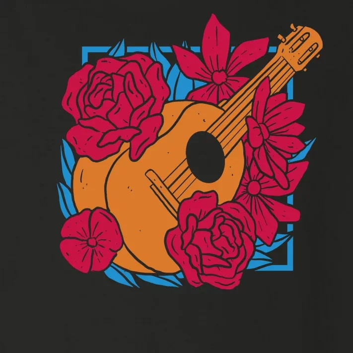 Floral Guitar Music Toddler Long Sleeve Shirt