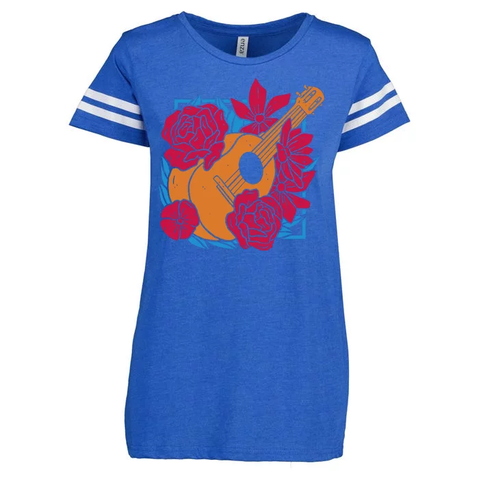 Floral Guitar Music Enza Ladies Jersey Football T-Shirt