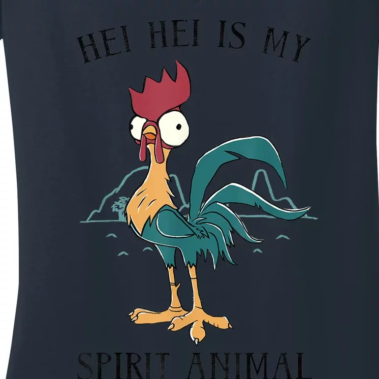 Funy Gift Moana Hei Hei Is My Spirit Animal Portrait Women's V-Neck T-Shirt