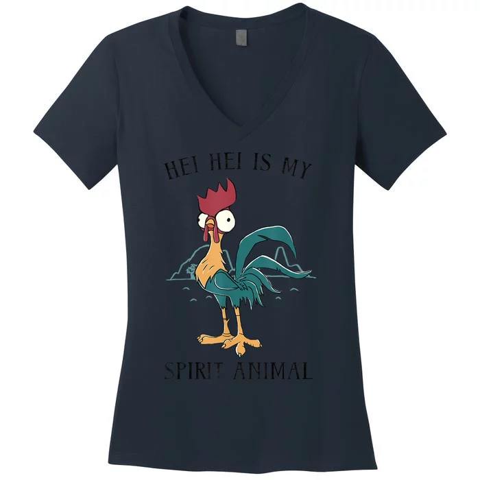 Funy Gift Moana Hei Hei Is My Spirit Animal Portrait Women's V-Neck T-Shirt