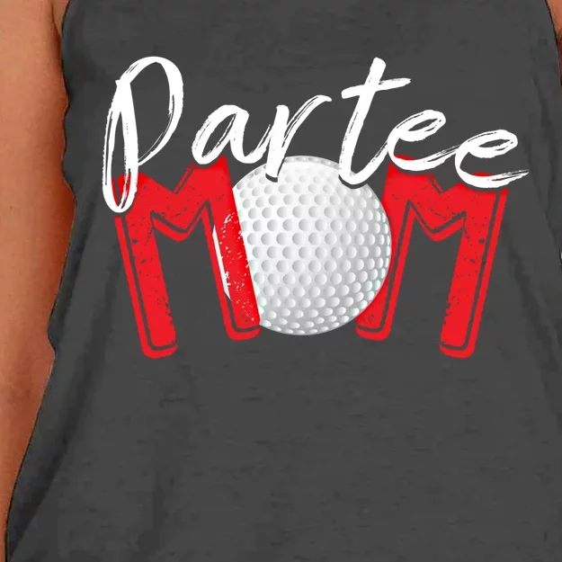 Funny Golf Mom Partee Mom Cute Gift Women's Knotted Racerback Tank