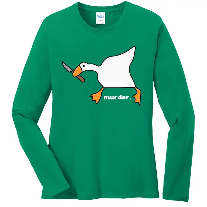 Funny Goose Murder Ladies Long Sleeve Shirt