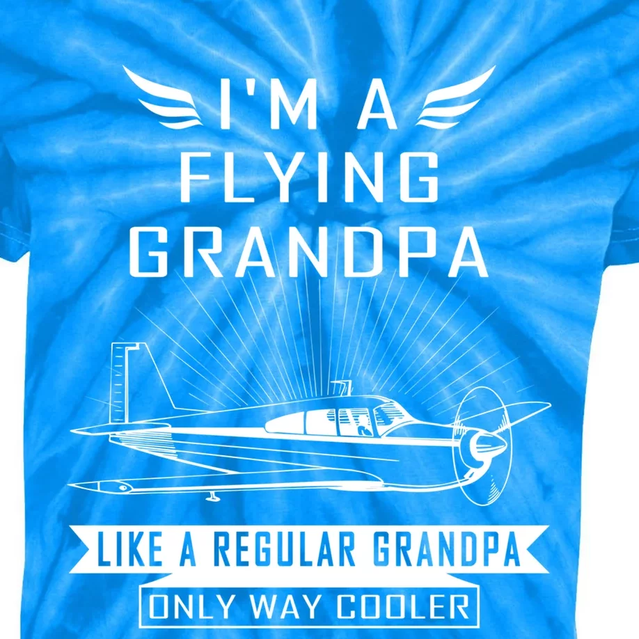 Flying Grandpa Meaningful Gift Pilot Gift Pilot Humor Tee Gift Kids Tie-Dye T-Shirt