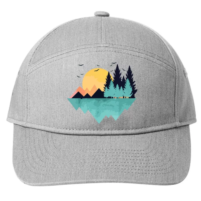 Funny Geometric Mountain Abstract Geometry Outdoor Gifts 7-Panel Snapback Hat