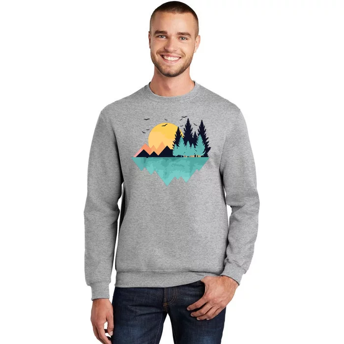 Funny Geometric Mountain Abstract Geometry Outdoor Gifts Tall Sweatshirt