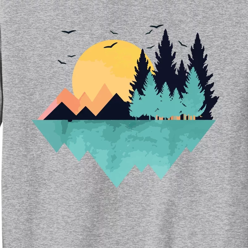 Funny Geometric Mountain Abstract Geometry Outdoor Gifts Tall Sweatshirt