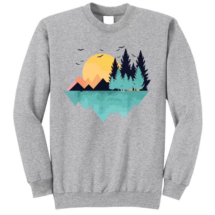 Funny Geometric Mountain Abstract Geometry Outdoor Gifts Tall Sweatshirt