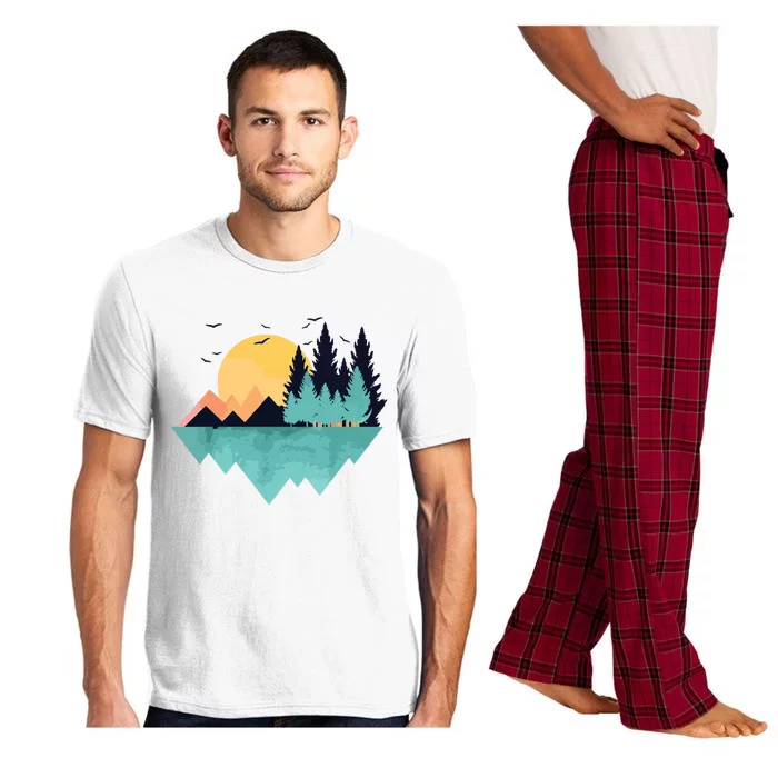 Funny Geometric Mountain Abstract Geometry Outdoor Gifts Pajama Set