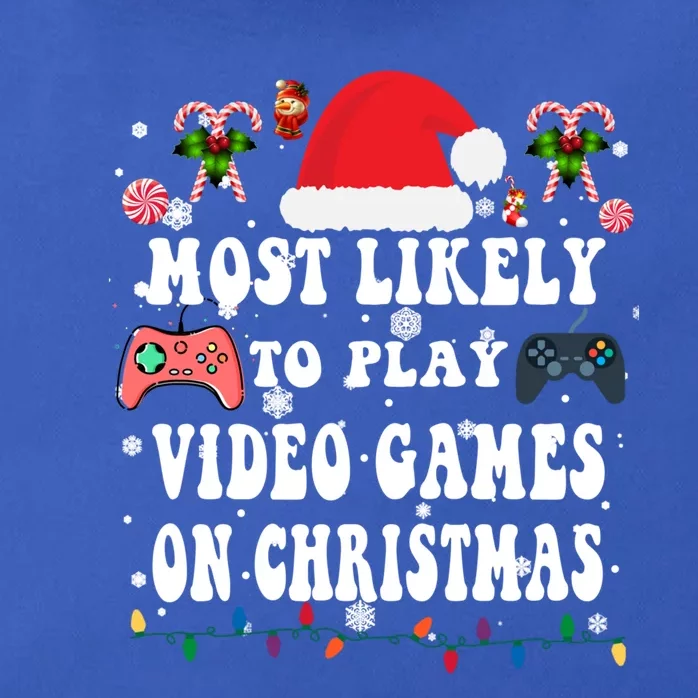 Funny Gamer Most Likely To Play Video Games On Christmas Great Gift Zip Tote Bag