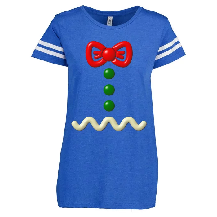 Funny Gingerbread Man Costume Halloween Gift Enza Ladies Jersey Football T-Shirt