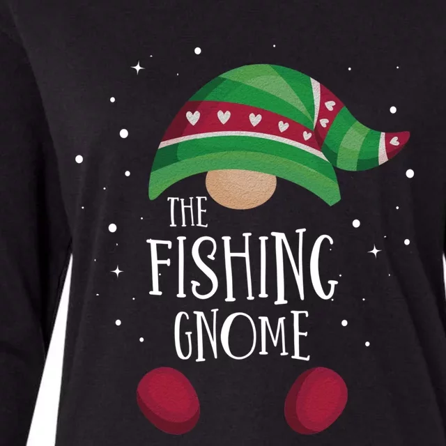 Fishing Gnome Matching Christmas Pjs Family Pajamas Fishing Gift Womens Cotton Relaxed Long Sleeve T-Shirt