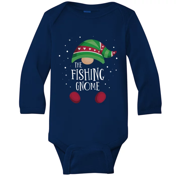 Fishing Gnome Matching Christmas Pjs Family Pajamas Fishing Gift Baby Long Sleeve Bodysuit