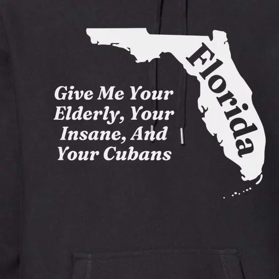 Florida Give Me Your Elderly Your Insane And Your Cubans Premium Hoodie