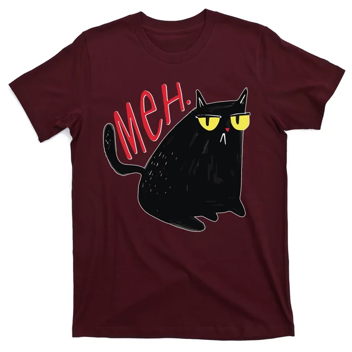 Funny Grumpy Meh Cat T-Shirt