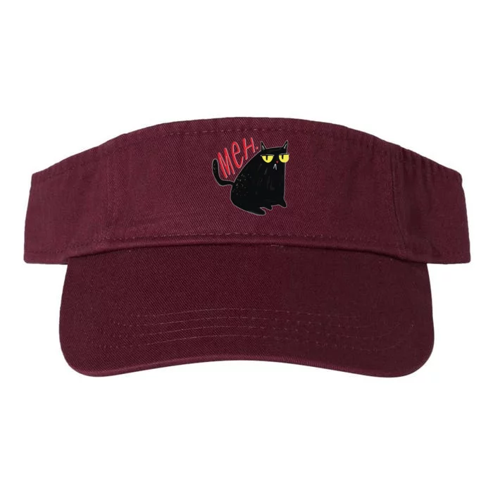 Funny Grumpy Meh Cat Valucap Bio-Washed Visor