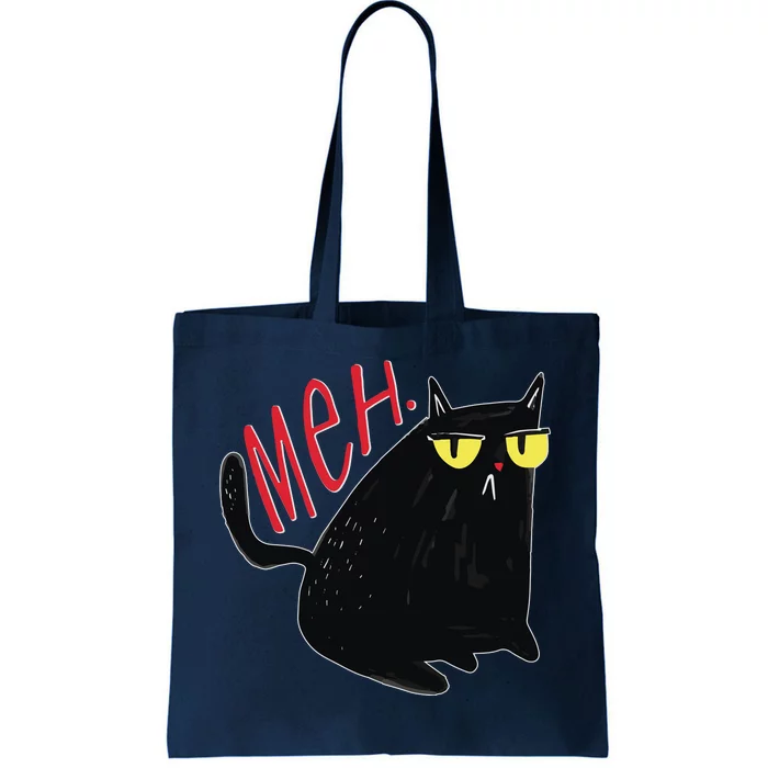 Funny Grumpy Meh Cat Tote Bag