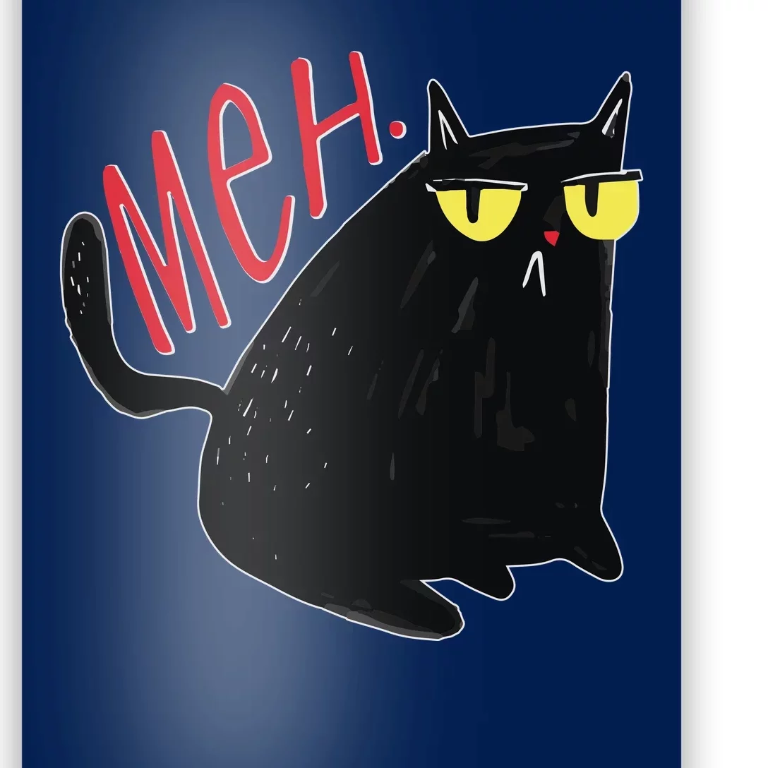 Funny Grumpy Meh Cat Poster