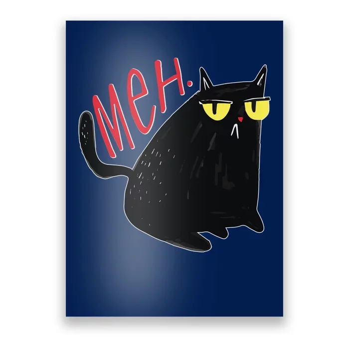 Funny Grumpy Meh Cat Poster