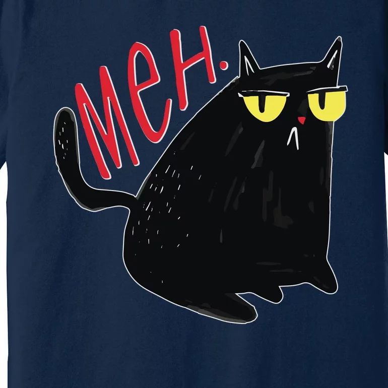 Funny Grumpy Meh Cat Premium T-Shirt