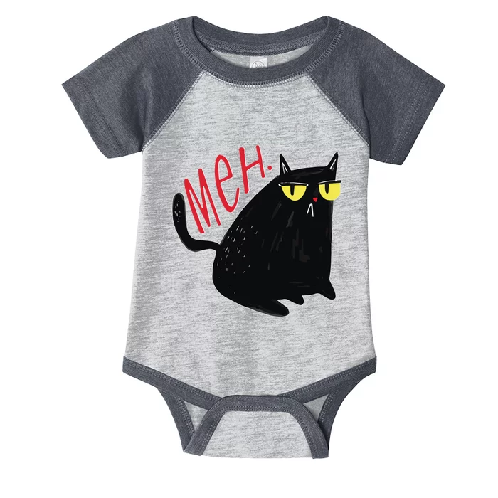 Funny Grumpy Meh Cat Infant Baby Jersey Bodysuit