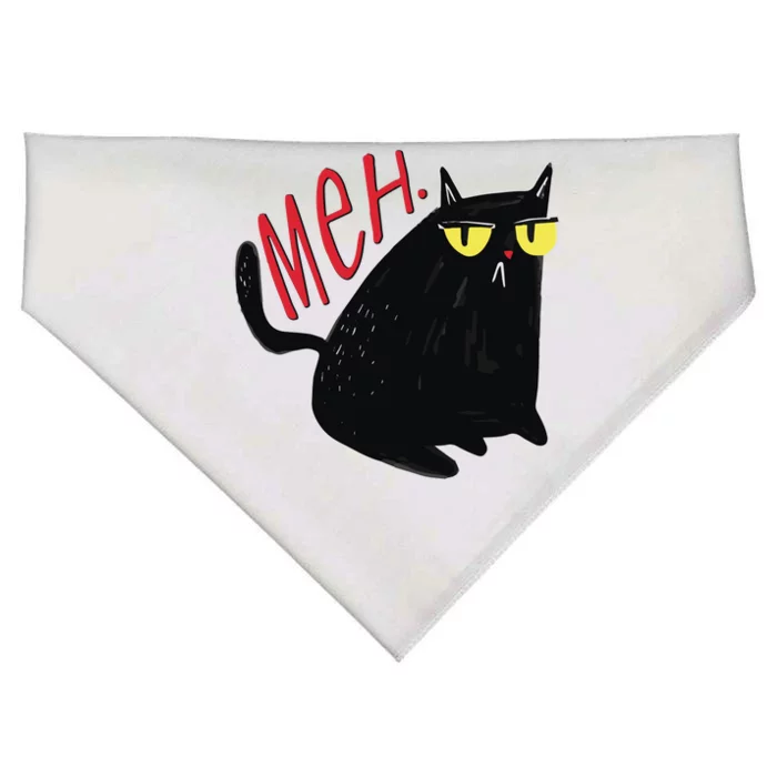 Funny Grumpy Meh Cat USA-Made Doggie Bandana