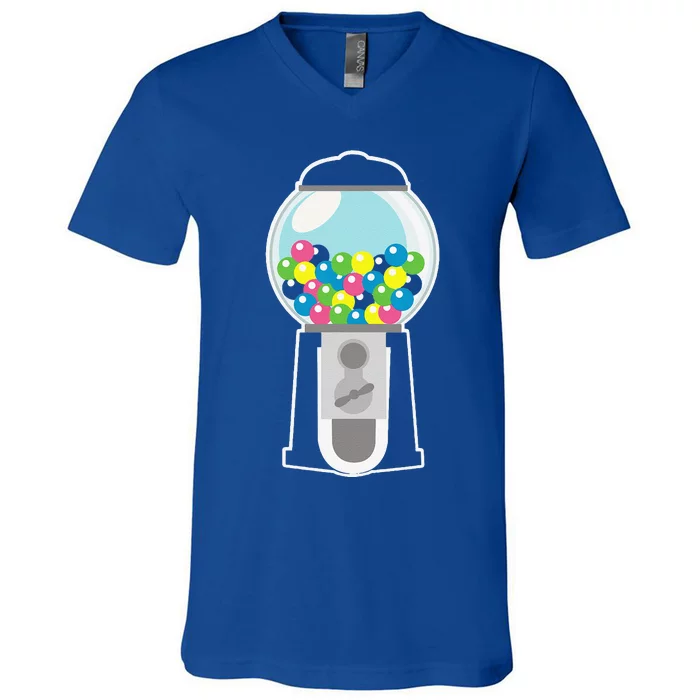 Fun Gumball Machine Costume CANDY GUM HALLOWEEN BIRTHDAY V-Neck T-Shirt