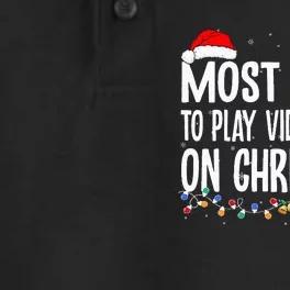 Funny Gamer Most Likely To Play Video Games On Christmas Dry Zone Grid Performance Polo