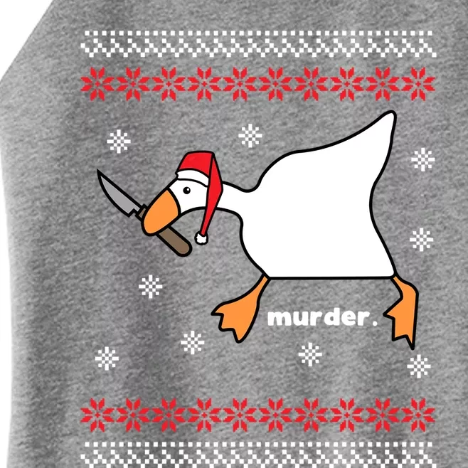 Funny Goose Murder Ugly Christmas Gift Women’s Perfect Tri Rocker Tank