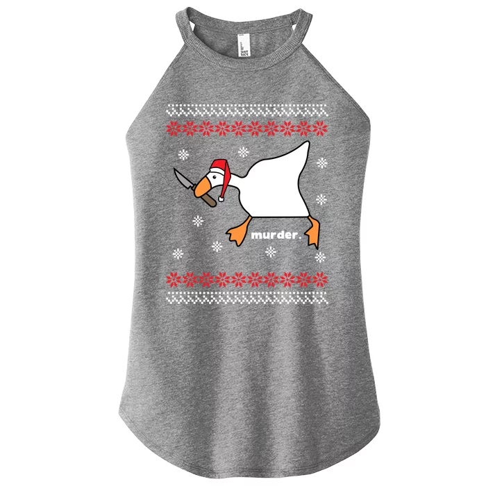 Funny Goose Murder Ugly Christmas Gift Women’s Perfect Tri Rocker Tank