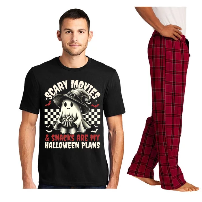 Funnycute Ghost Movies & Snacks Lovers Halloween Costume Spooky Pajama Set