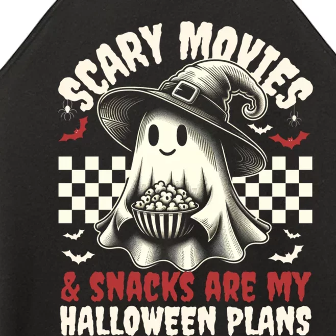 Funnycute Ghost Movies & Snacks Lovers Halloween Costume Spooky Women’s Perfect Tri Rocker Tank