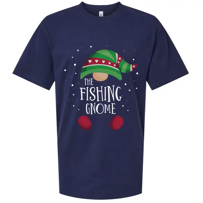 Fishing Gnome Matching Christmas Pjs Family Pajamas Fishing Gift Sueded Cloud Jersey T-Shirt