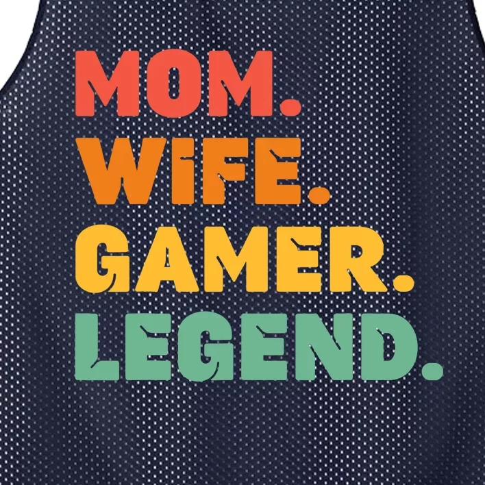 Funny Gamer Mom Wife Gamer Legend Gaming Women Video Game Mesh Reversible Basketball Jersey Tank