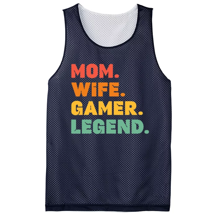 Funny Gamer Mom Wife Gamer Legend Gaming Women Video Game Mesh Reversible Basketball Jersey Tank