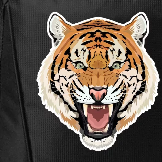 Funny Growling Mouth Open Bengal Tiger City Backpack