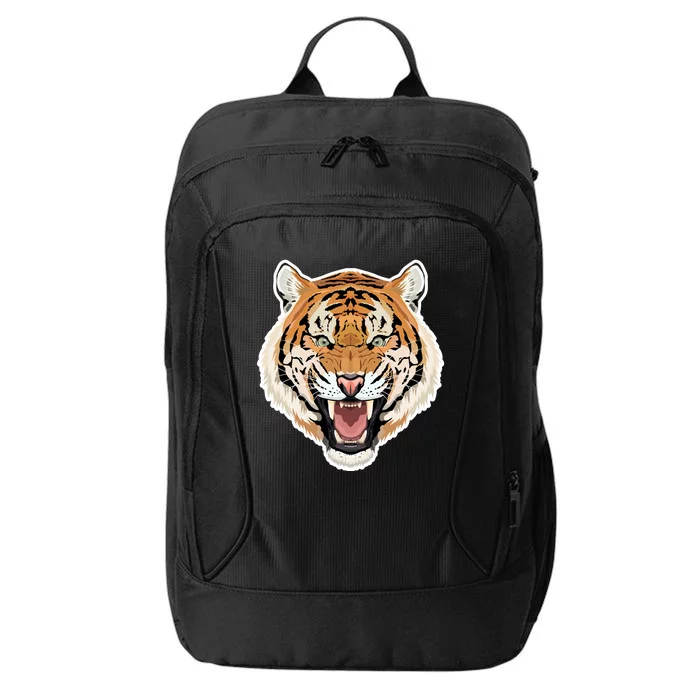 Funny Growling Mouth Open Bengal Tiger City Backpack