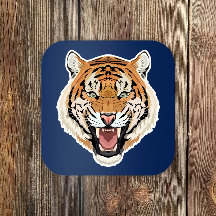 Funny Growling Mouth Open Bengal Tiger Coaster