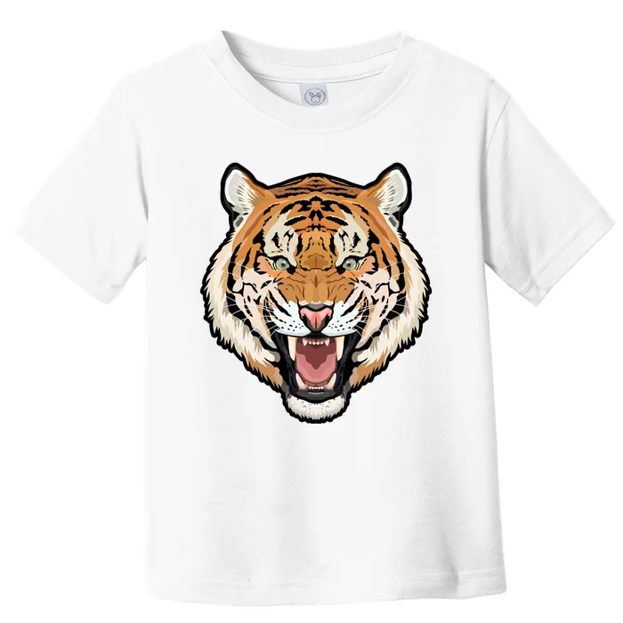 Funny Growling Mouth Open Bengal Tiger Toddler T-Shirt