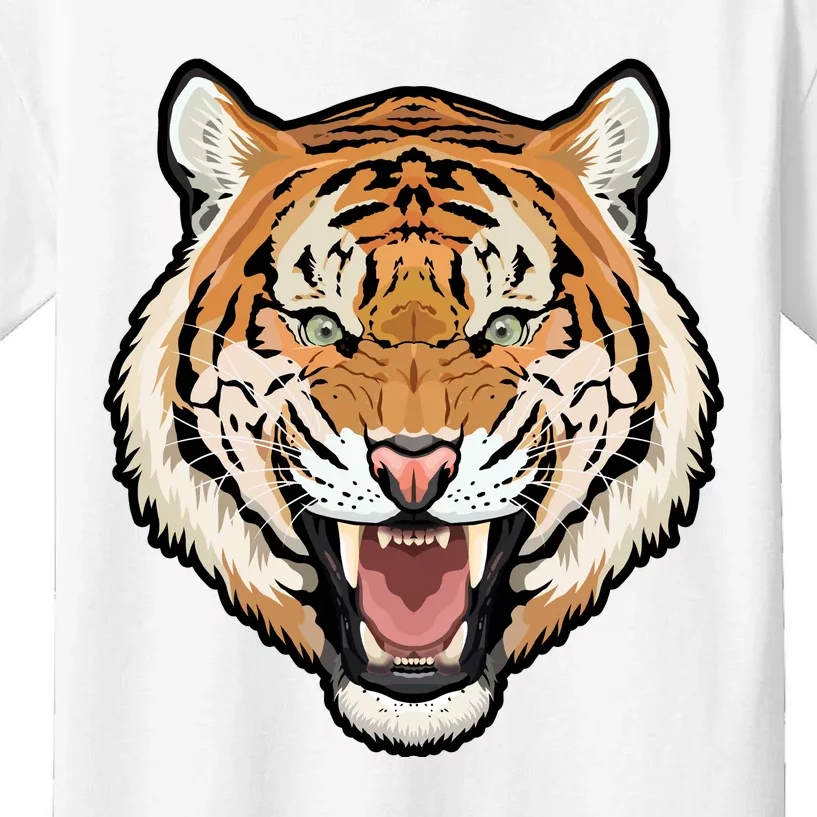 Funny Growling Mouth Open Bengal Tiger Kids T-Shirt