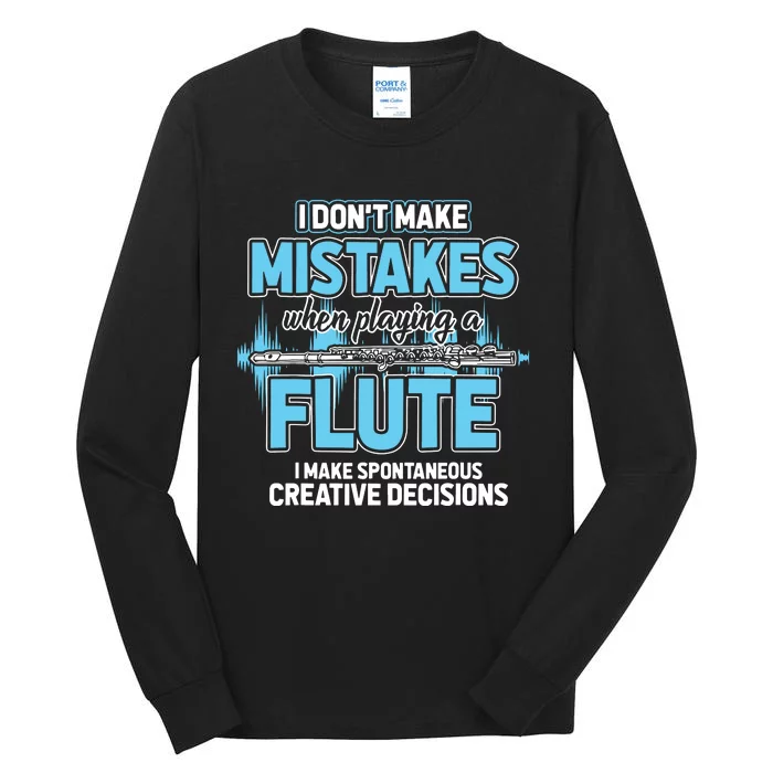 Flutist Gifts Musician Musical Instrument Flute Tall Long Sleeve T-Shirt