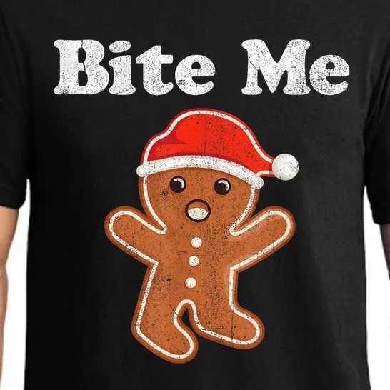 Funny Gingerbread Man Bite Me Christmas Cookie Costume Pajama Set